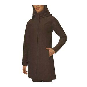 Mondetta Long Softshell Coat Medium Fleece Lined Chocolate Brown Hooded